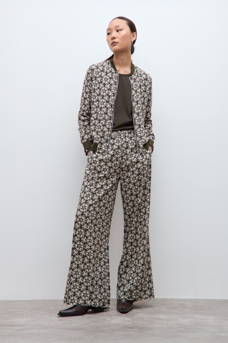 Pantalón estampado Jade - verde oliva 