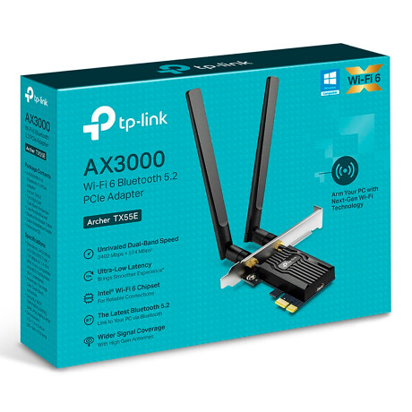 Tarjeta de Red Tp-link Archer TX55E Wifi Bt 2,4GHZ 5GHZ AX3000 001