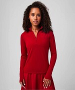 Polo Manga Larga Feather Tech+ Half-Zip Top Mujer Holly Berry