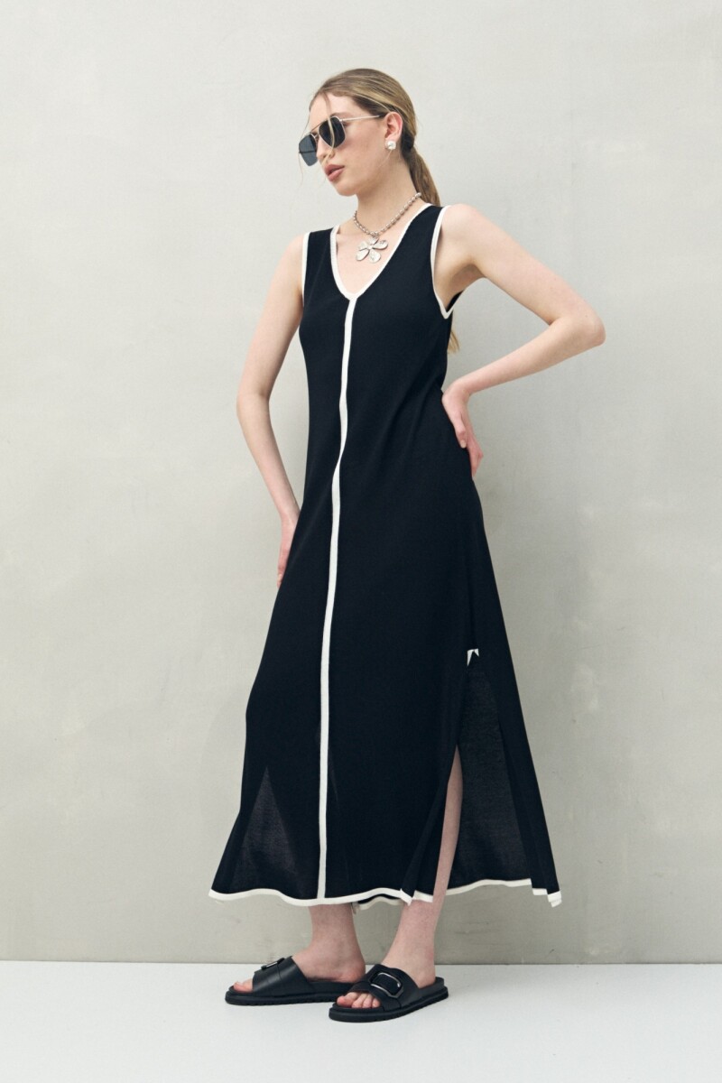 VESTIDO SOLEYA Negro/Crudo