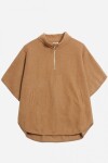 Poncho con cierre camel