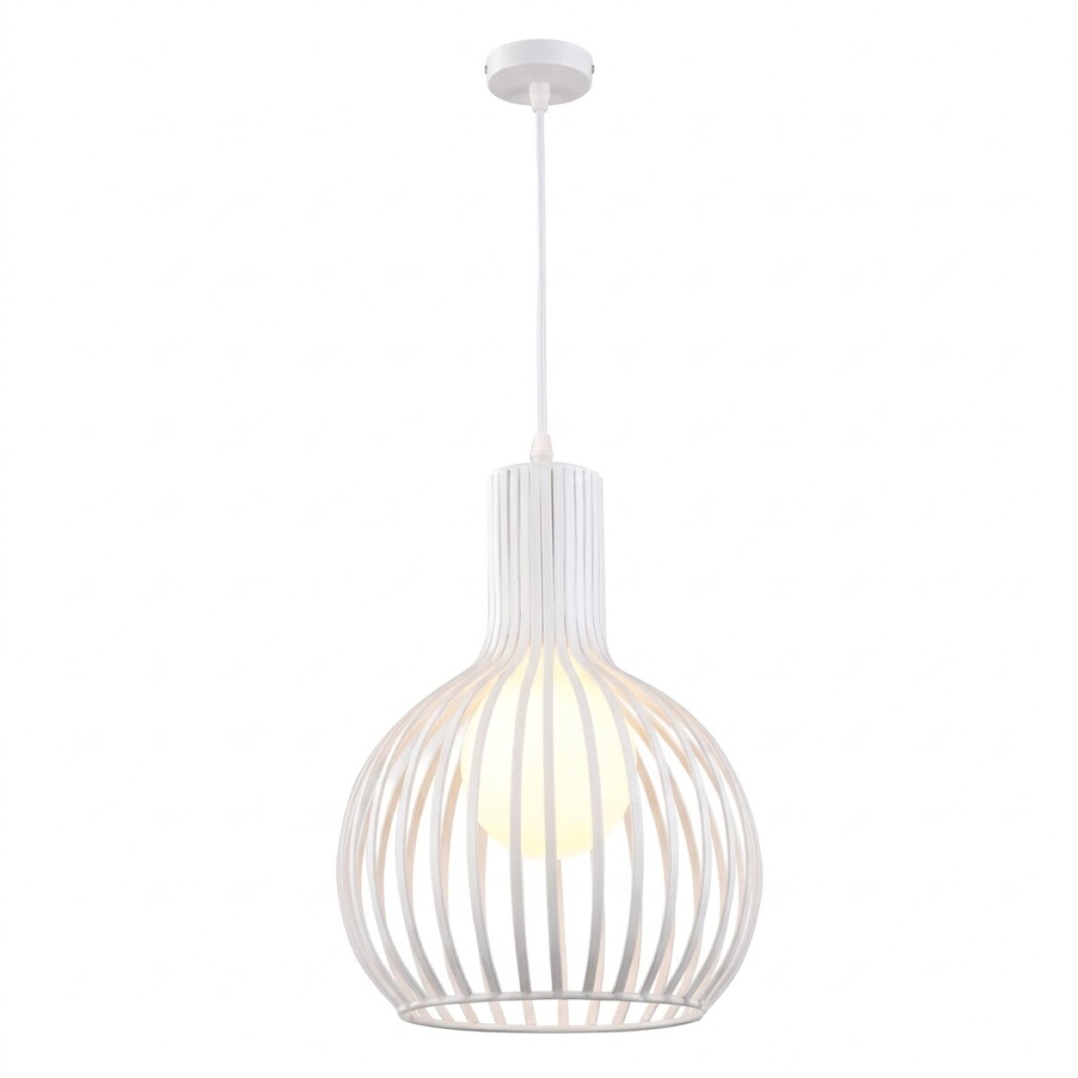 Lampara colgante jaula circular - Blanca 