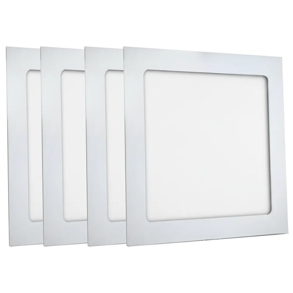Panel De Techo Pack X4 Plafón Cuadrado Luz Blanco Blanco Panel De Techo Pack X4 Plafón Cuadrado Luz Blanco Blanco