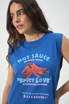 MUSCULOSA HOT SAUCE AZUL