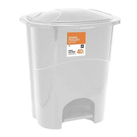 Tarro de Basura Residuos a Pedal en Plástico 40L Paramount Blanco