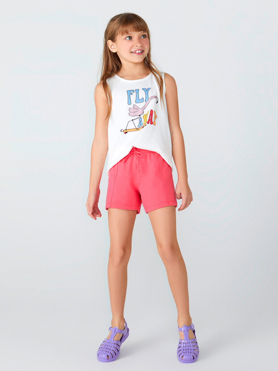 CONJUNTO DE NIÑA CON ESTAMPA - BLANCO 