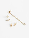 Aros Colgantes Largos Cubic zirconia Set De Aros Cubic Dorado - Dorado