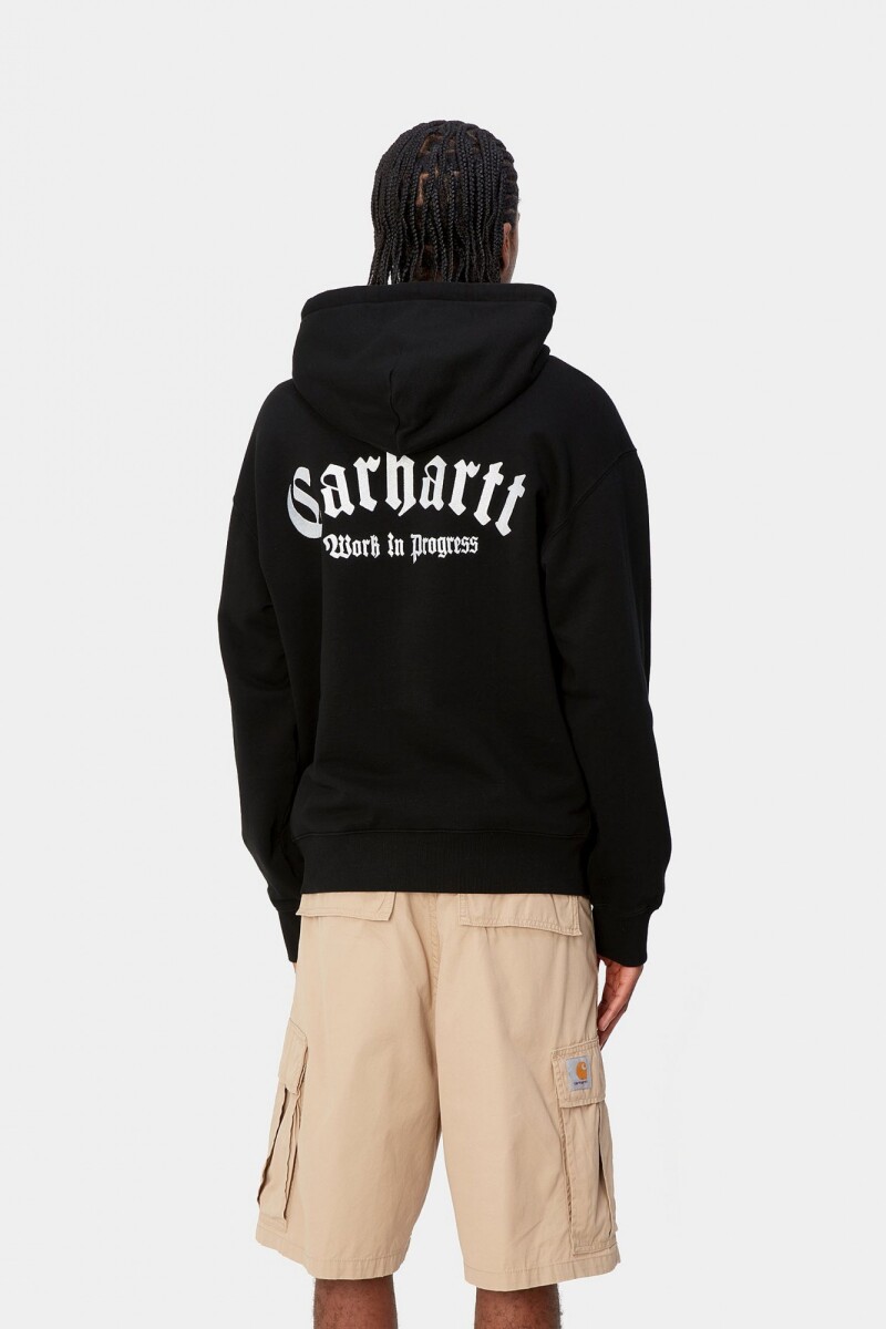 Hooded Onyx Script Sweat Negro