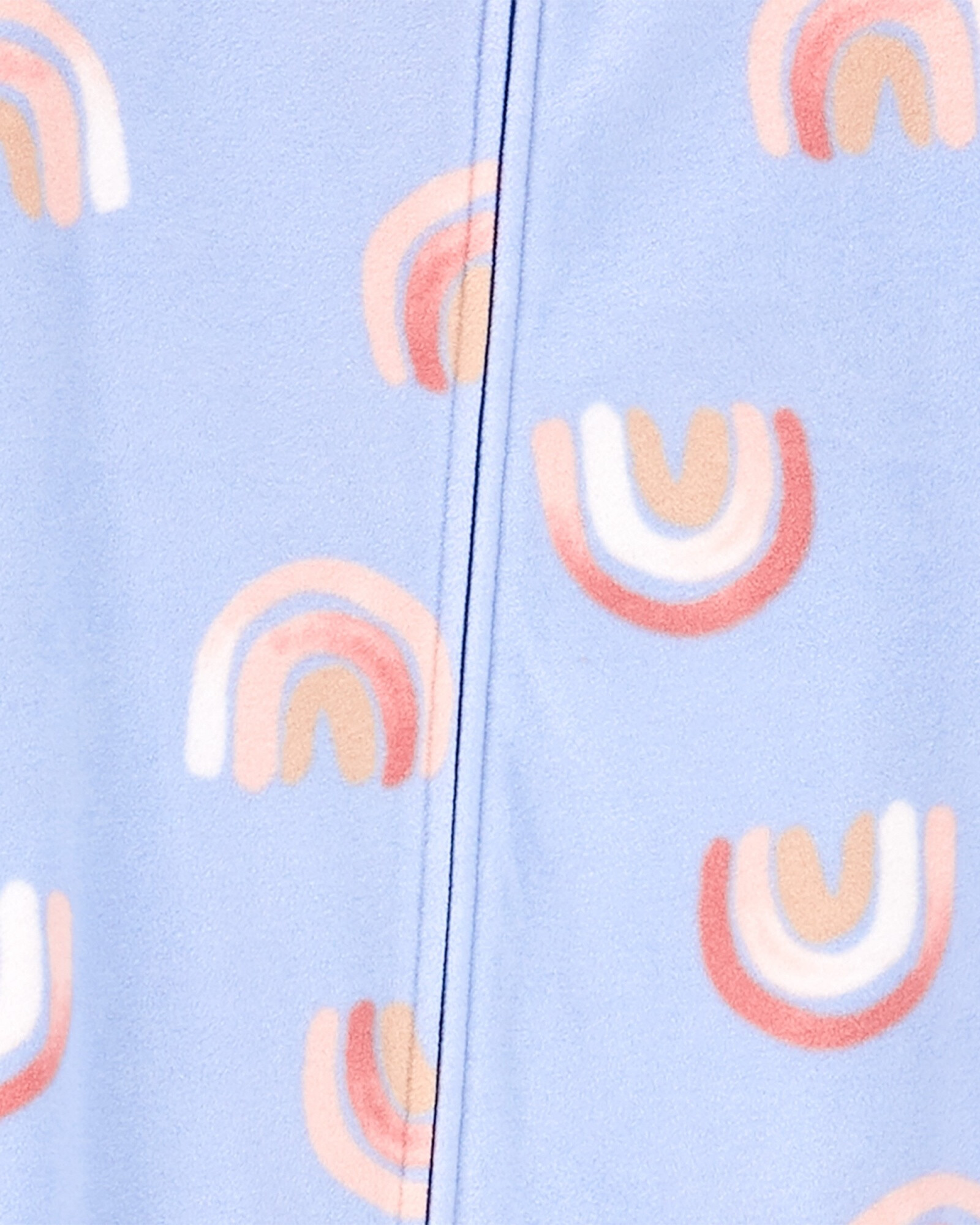 Pijama una pieza de micropolar, con pie, diseño arcoíris. Talles 6-8 Sin color