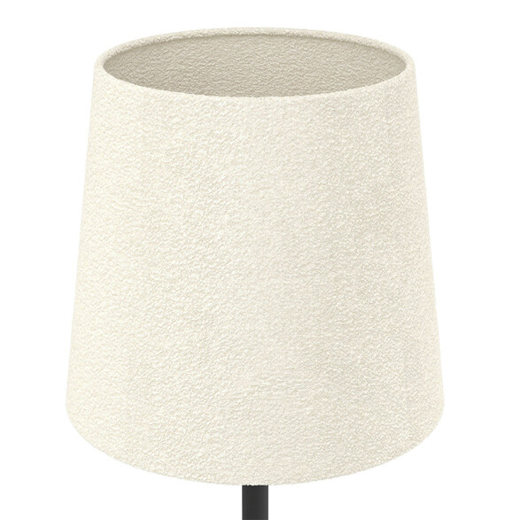 Lámpara de mesa E27 acero negro y pant tela blanca EG6020