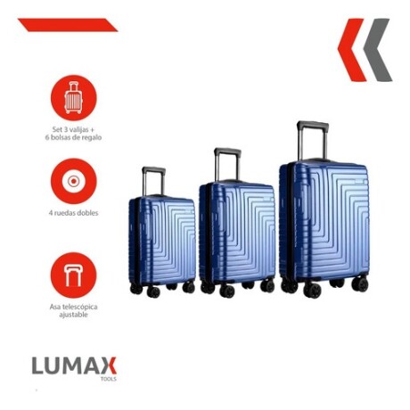 Set de 3 Valijas de Mano Rígidas Azul