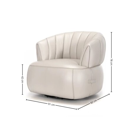 Butaca Volpi Giratoria - Cuero Básico Off White - (Preventa)