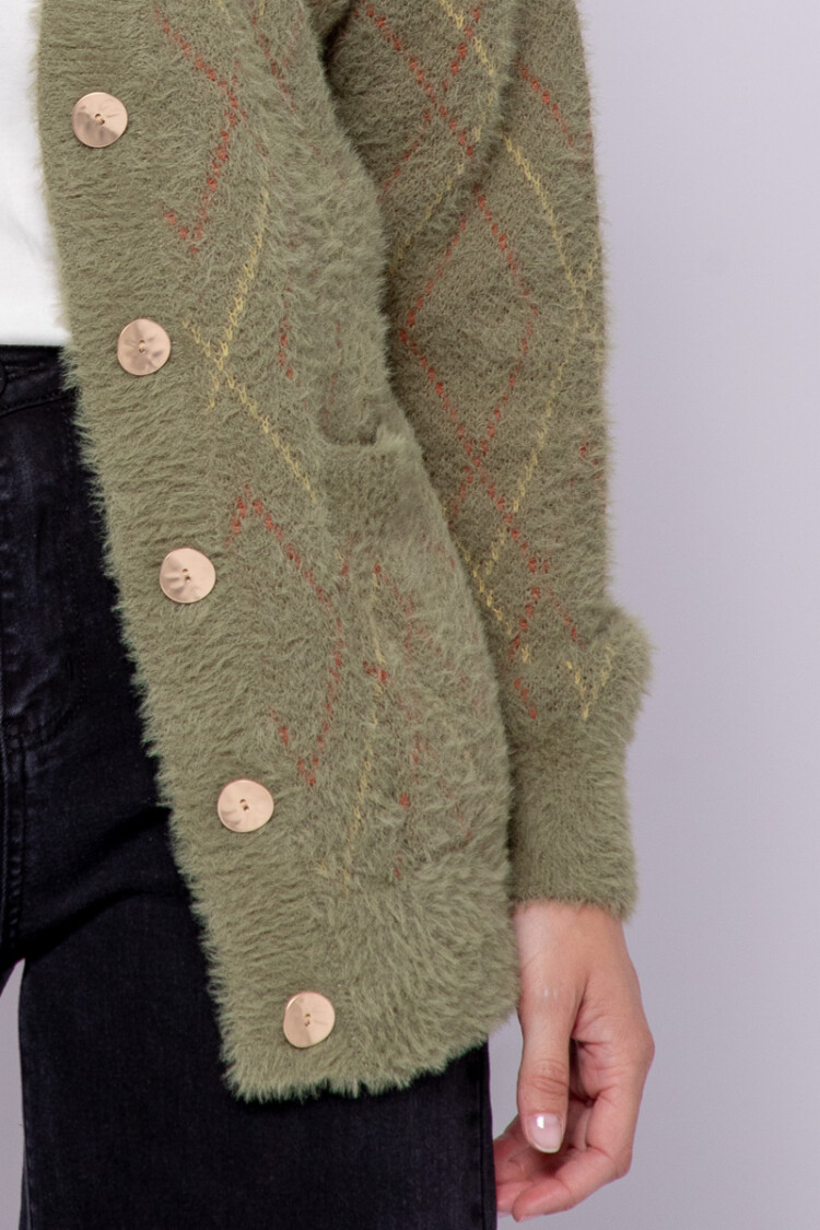 CARDIGAN LIVIA Verde Militar