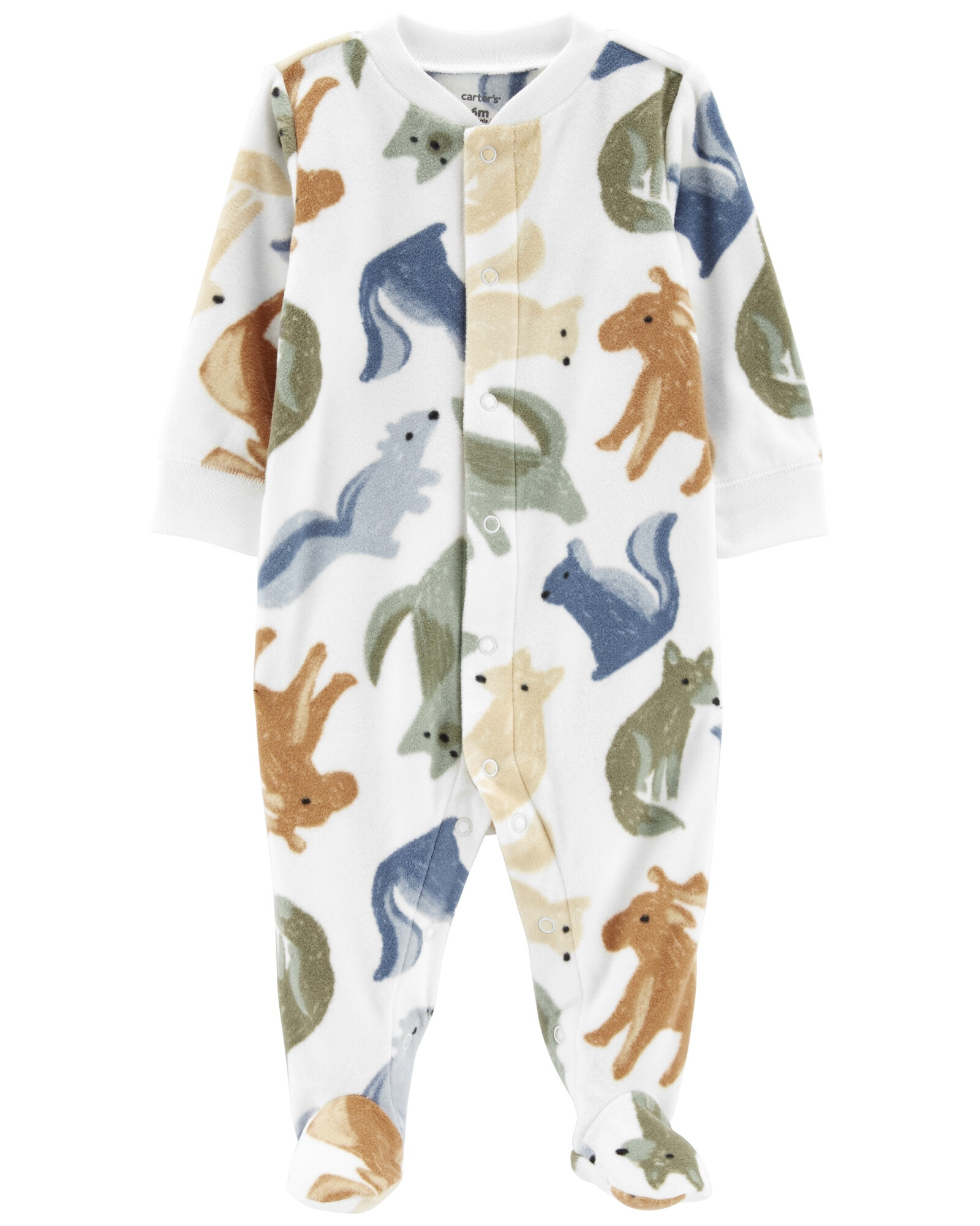 Pijama una pieza de micropolar con pie diseño animales 0