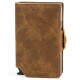 Billetera Baleine Double Kansas en Aluminio y Cuero con Protección RFID Light Brown