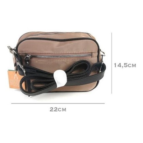 Bandolera Canva Osaka beige con compartimentos funcionales Beige