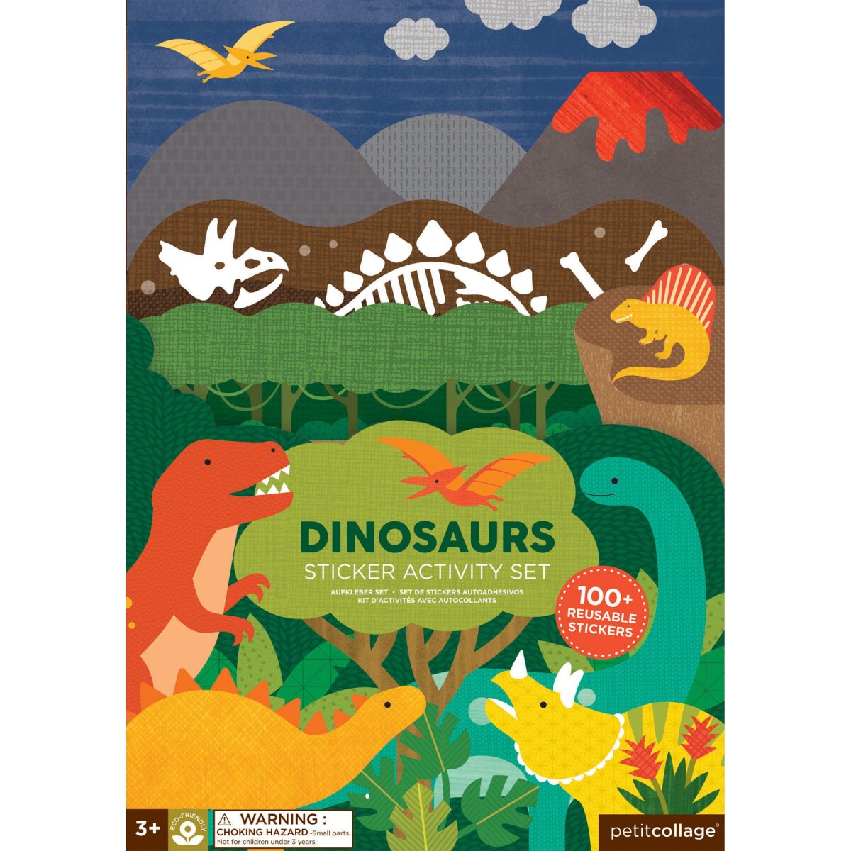 Juego de actividades con stickers - Dinos 
