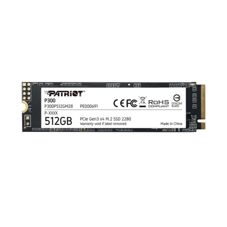 Disco Sólido SSD Interno Patriot P300 512GB M.2 2280 PCIe Disco Sólido SSD Interno Patriot P300 512GB M.2 2280 PCIe