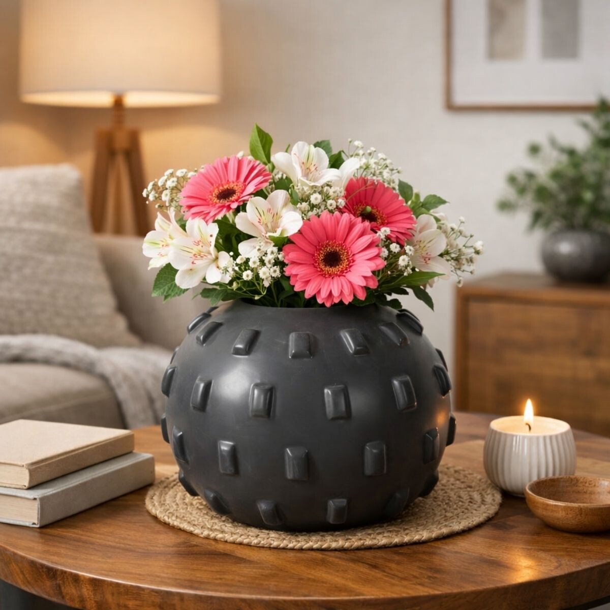 FLORERO CACTUS Negro Medium 