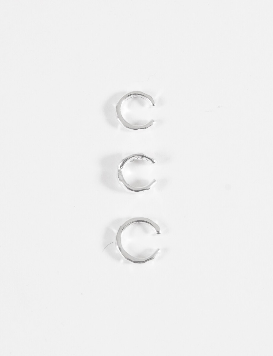 Set de tres earcuff texture - plateado 