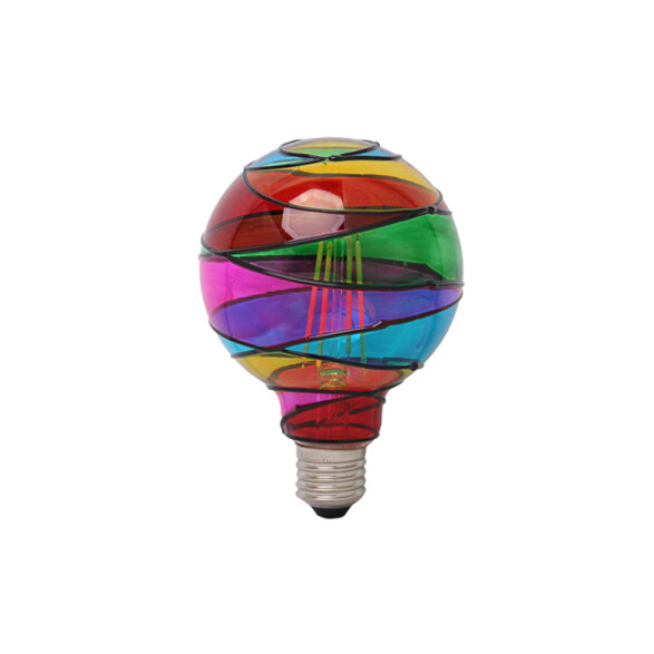Lámpara G95 6W E27 tipo vitral multicolor IX4392