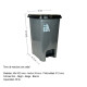 Tarro de residuos 40L con pedal GRIS