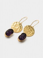 Pendientes Redondos Con Piedras dorado