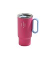 Vaso térmico de acero con tapa y asa - 560ml Fucsia