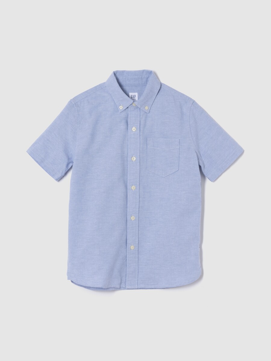 Camisa Oxford Manga Corta Niño - Blue Opal 420 