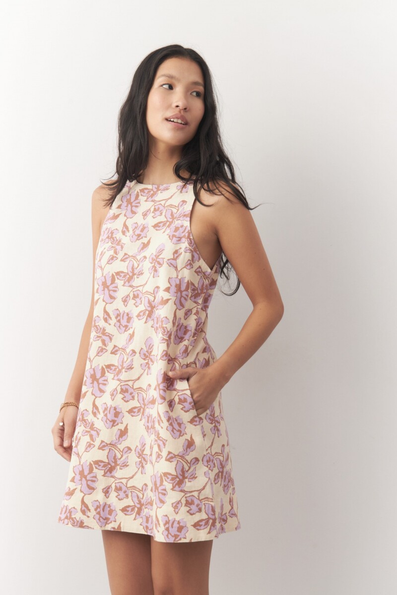 VESTIDO HOLLY PRINT Crudo