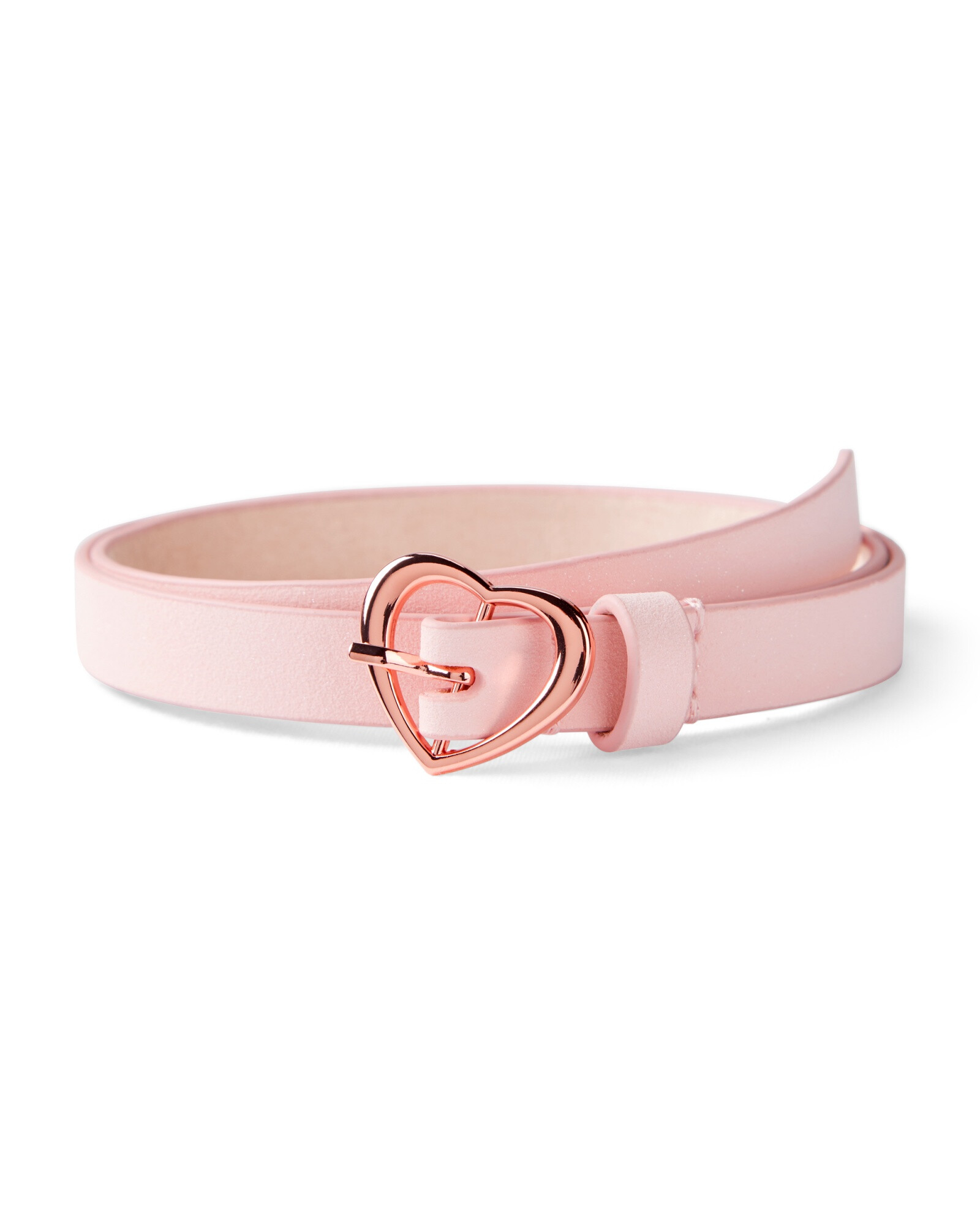 Cinturón hebilla corazón, rosado Sin color
