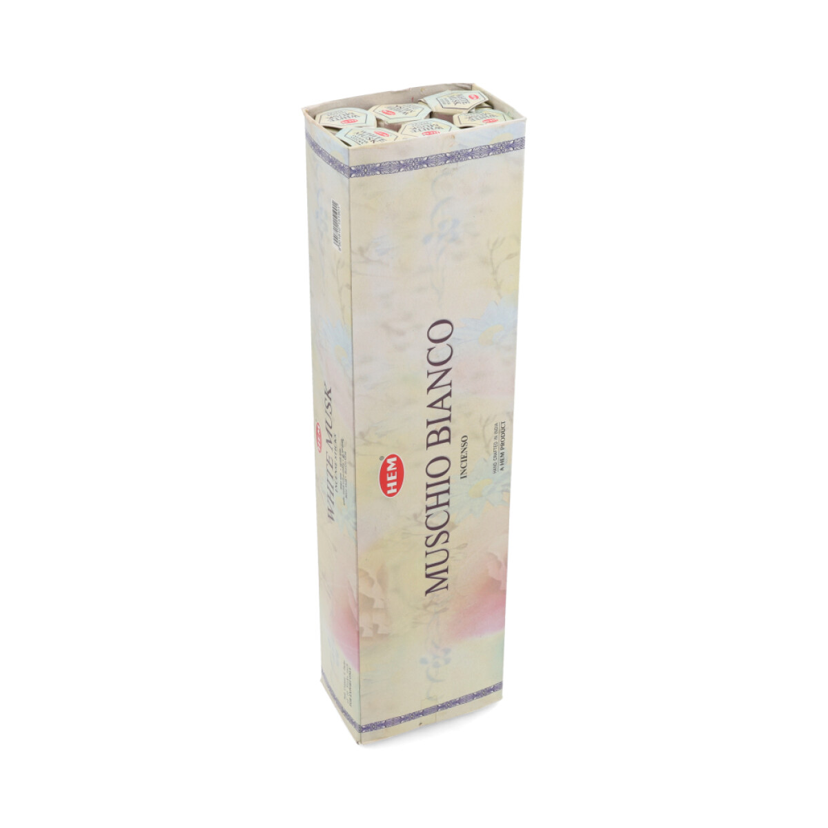 INCIENSO HEM HEXAGONAL LARGA CAJA X6 - Musk Blanco 