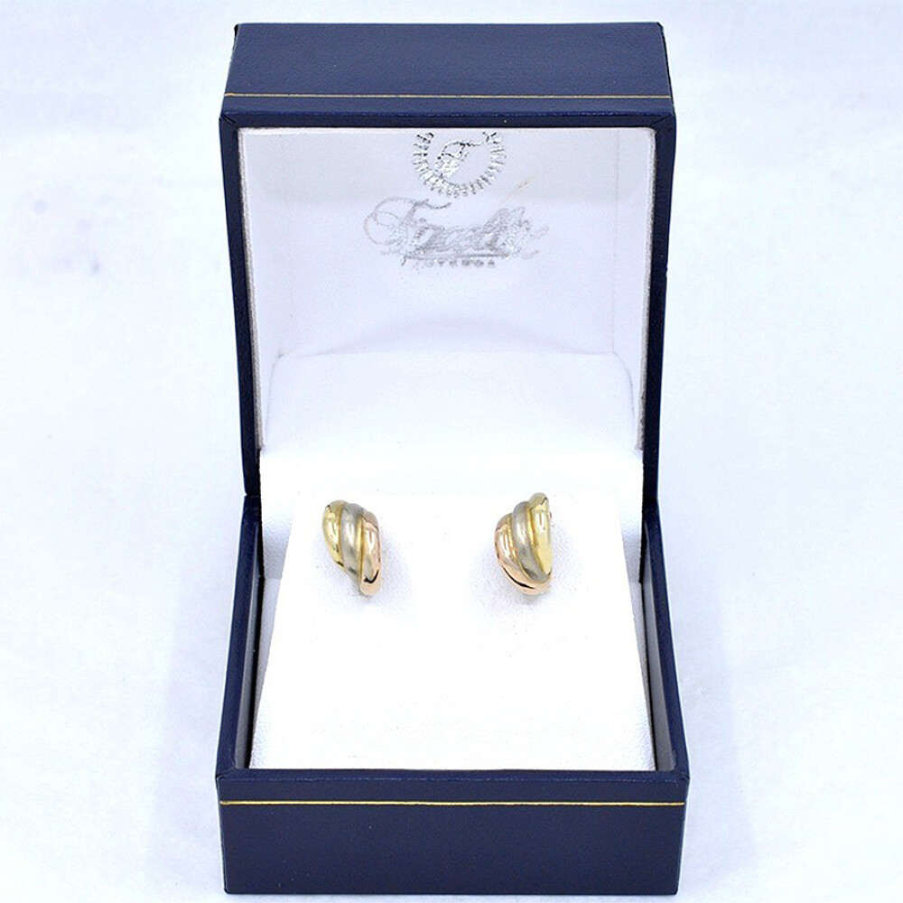 Caravanas En Oro 18K De 3 Colores Caravanas En Oro 18K De 3 Colores