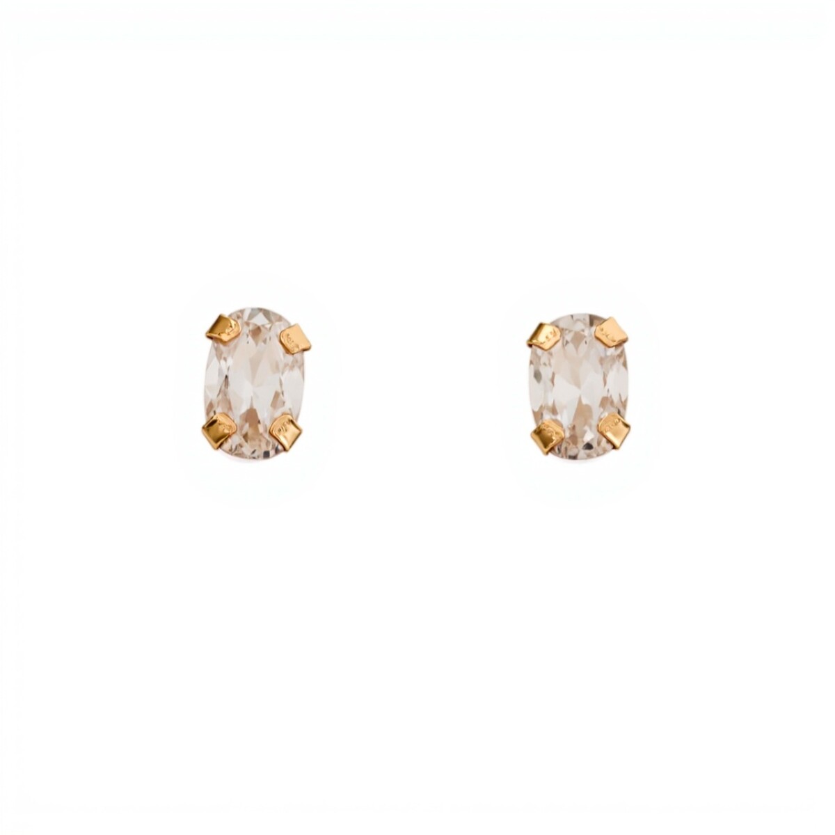 Caravanas Solitario oro - Oro bajo - Zirconia blanca - CA8117 - conpiedra 