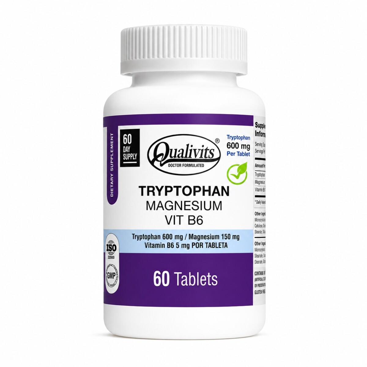 L-Tryptophan + Magnesium + B6 | 60 Tabletas - Qualivits 