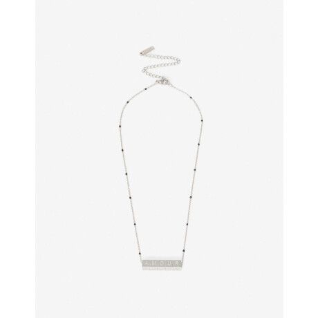 Collar Corto De Acero Con Dijes Cúbicos Plateado