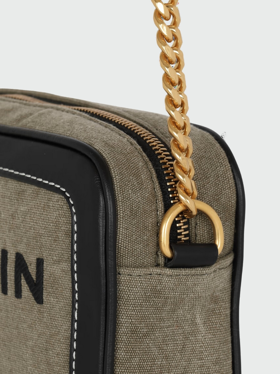 Balmain - Cartera bandolera confeccionado en lona y cuero B-Army Verde