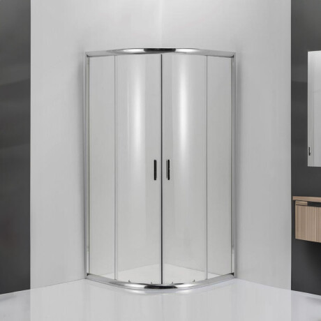 Mampara de Vidrio 8mm con Perfiles de Aluminio 80x80x200 cm GRIS