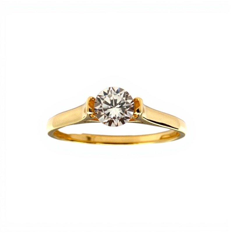 Anillo Solitario-Oro bajo-Piedra zirconia-AN8057 conpiedra