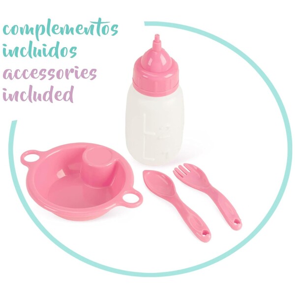 Set Viaje De Cuevas 3en1 Portabebé Bolso Silla Comer Muñecas Variante Color Rosa