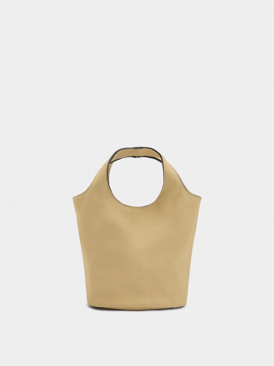 Bolso Bombonera Efecto Piel beige
