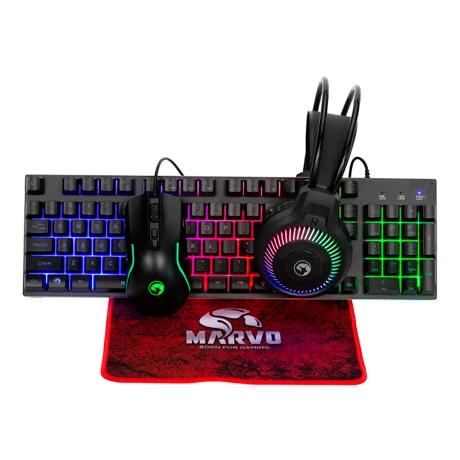 Combo Gaming Marvo Mousepad Mouse Teclado Auriculares 001