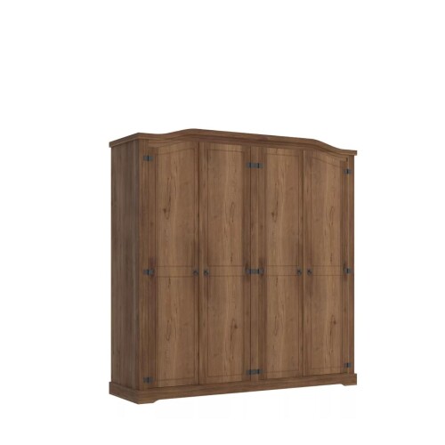 Ropero Curvo 4 Puertas - Linea Mexicana Nogal