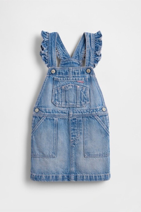 Enterito Pollera De Jean Toddler Niña Medium Wash