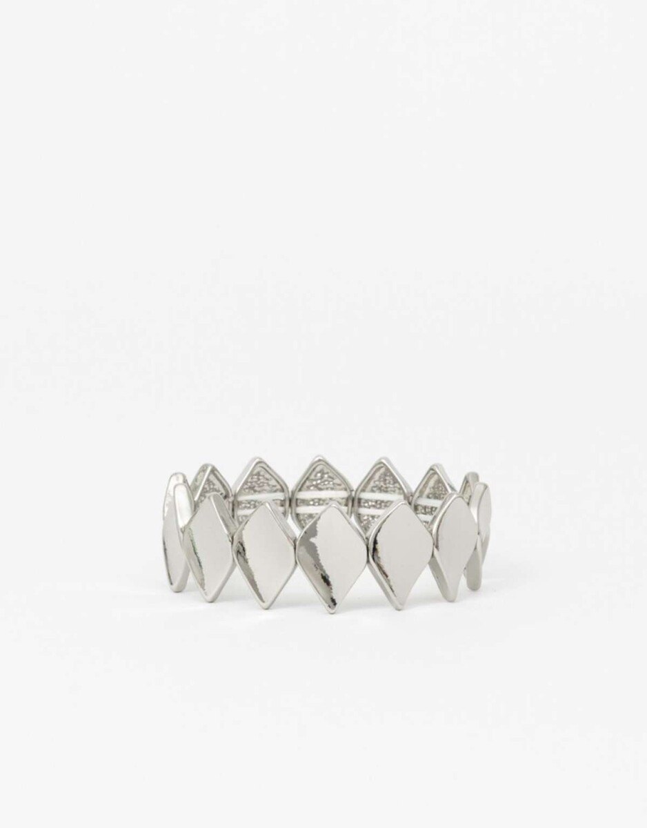 Pulsera Elástica Chapones - Plateado Rodio 