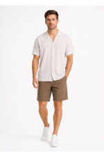 Camisa Arrow Lino Cotton Manga Corta BEIGE