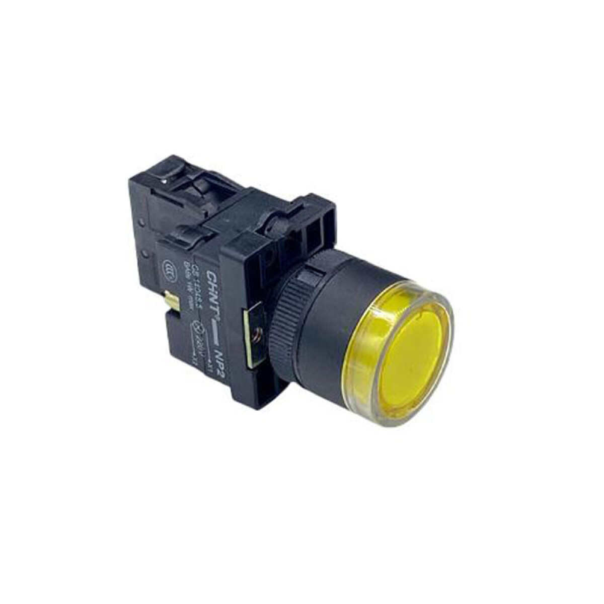 Pulsador luminoso (led) plástico amarillo 1NA 230Vca - 0301 