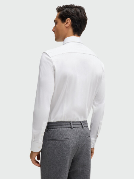 BOSS - Camisa manga larga slim fit, P-ROAN-KENT Blanco