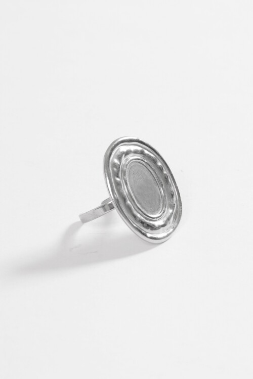 Anillo ajustable piedra plateado