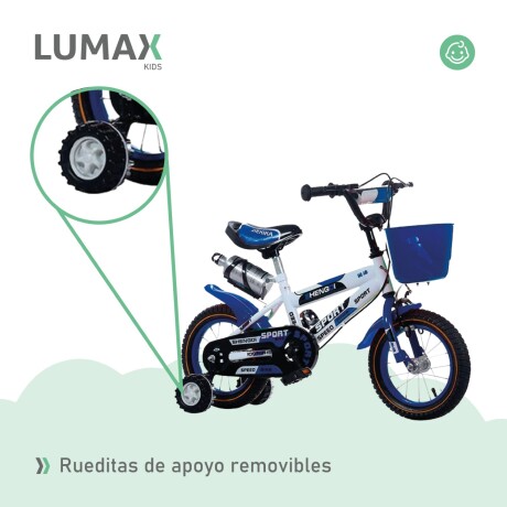 Bicicleta Rodado 12 Con Canasto Y Caramañola Niño Niña Azul